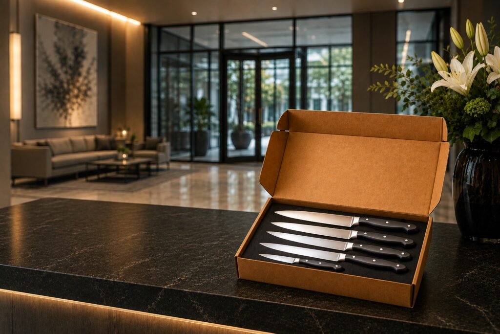 Pick up delivery knife sharpening service to your doorman building